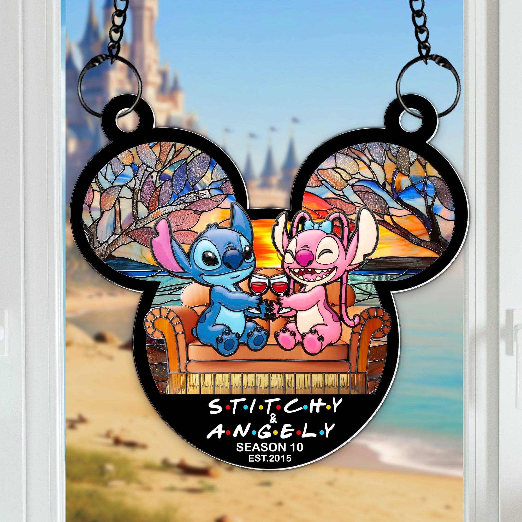 Tropical Space Couple Suncatcher - Personalized Anniversary Gifts For Couple 04OHLU080725
