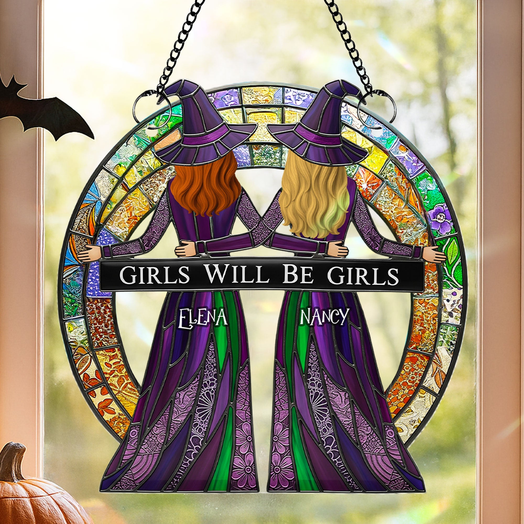 Witch Besties Suncatcher  - Personalized Gifts For Besties 02nati090825
