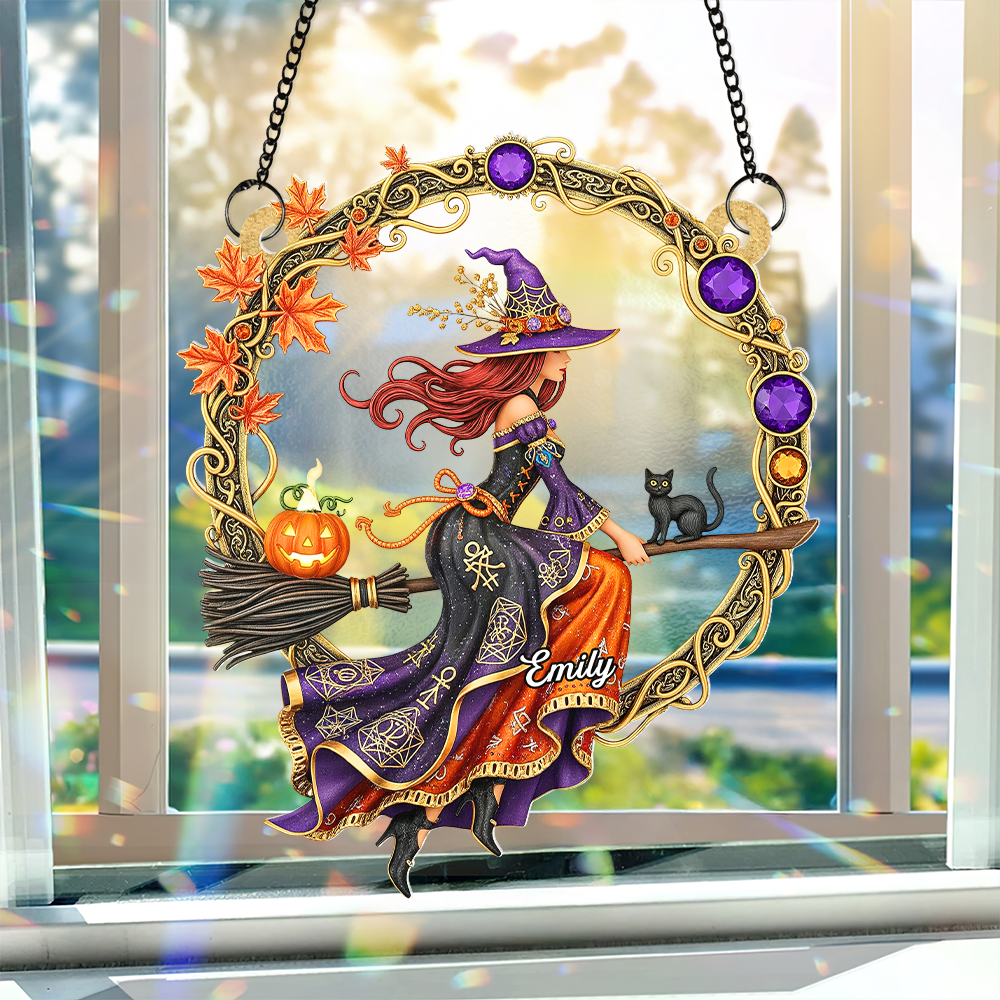 Witch suncatcher  - Personalized Gifts For Witch Lover 03NAPU120725
