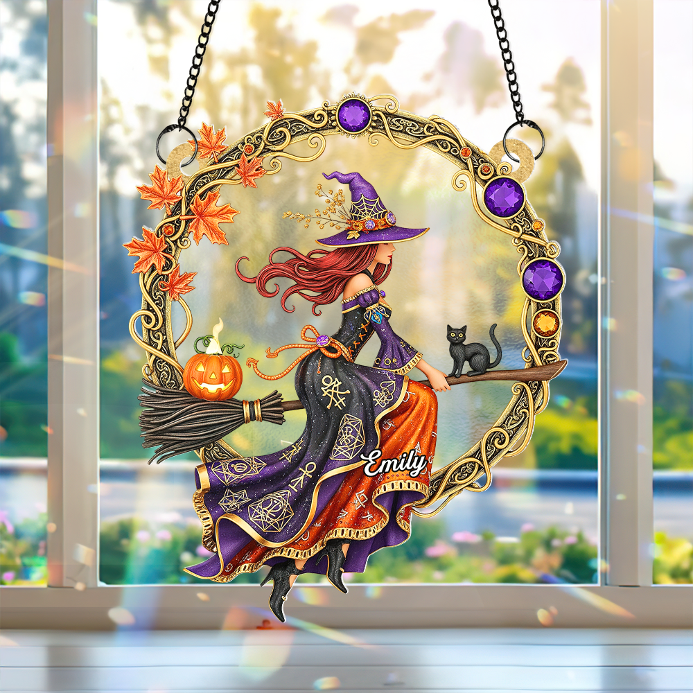 Alternative view of Witch suncatcher  - Personalized Gifts For Witch Lover 03NAPU120725