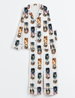 Womenâ€™s A Savior Is Born Christmas Bow Nativity Christian Manger Jesus Birth Long Sleeve Satin Pajama Set