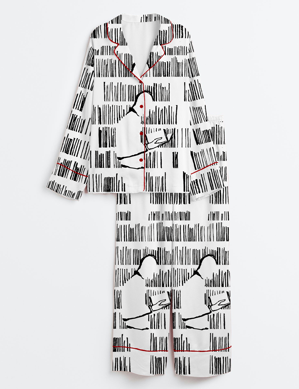 Women's The Reader Long Sleeve Satin Pajama Set