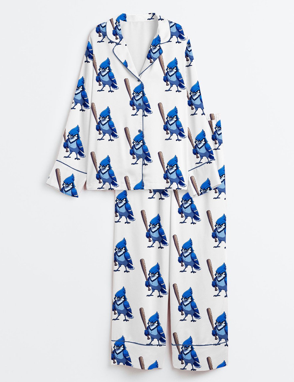 Women's Toronto Baseball The Birds Are Back Long Sleeve Satin Pajama Set