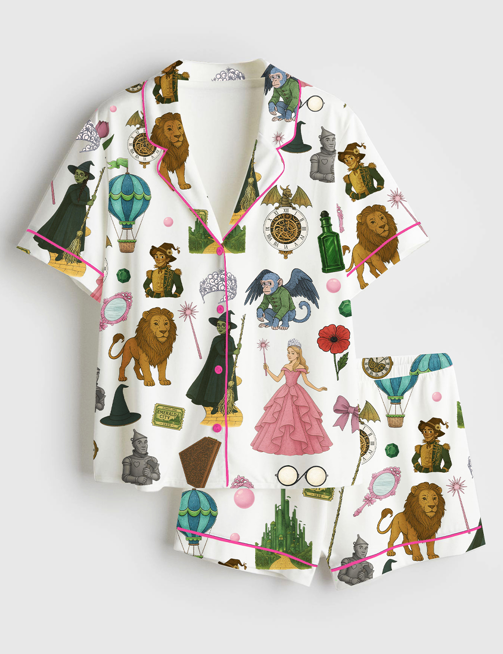 Women's Wicked Short Sleeve Satin Pajama Set