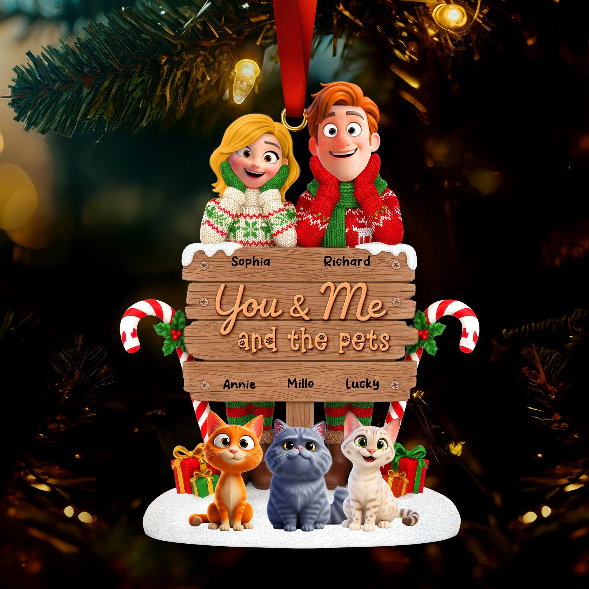Alternative view of You & Me Acrylic Ornament - Personalized Gifts For Pet Lovers 01toqn231025