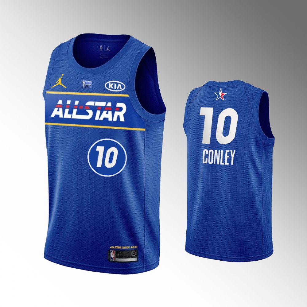 #10 Mike Conley Utah Jazz 2021 All-star Booker Jersey Blue