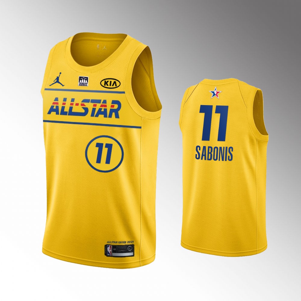 #11 Domantas Sabonis Indiana Pacers 2021 All-star Sabonis Jersey Gold