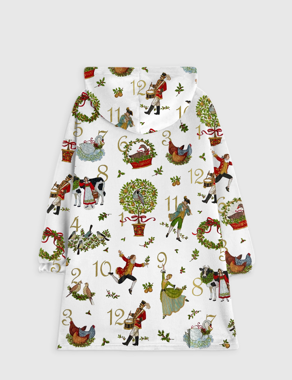 Alternative view of 12 Days Of Christmas Flannel Blanket Hoodie