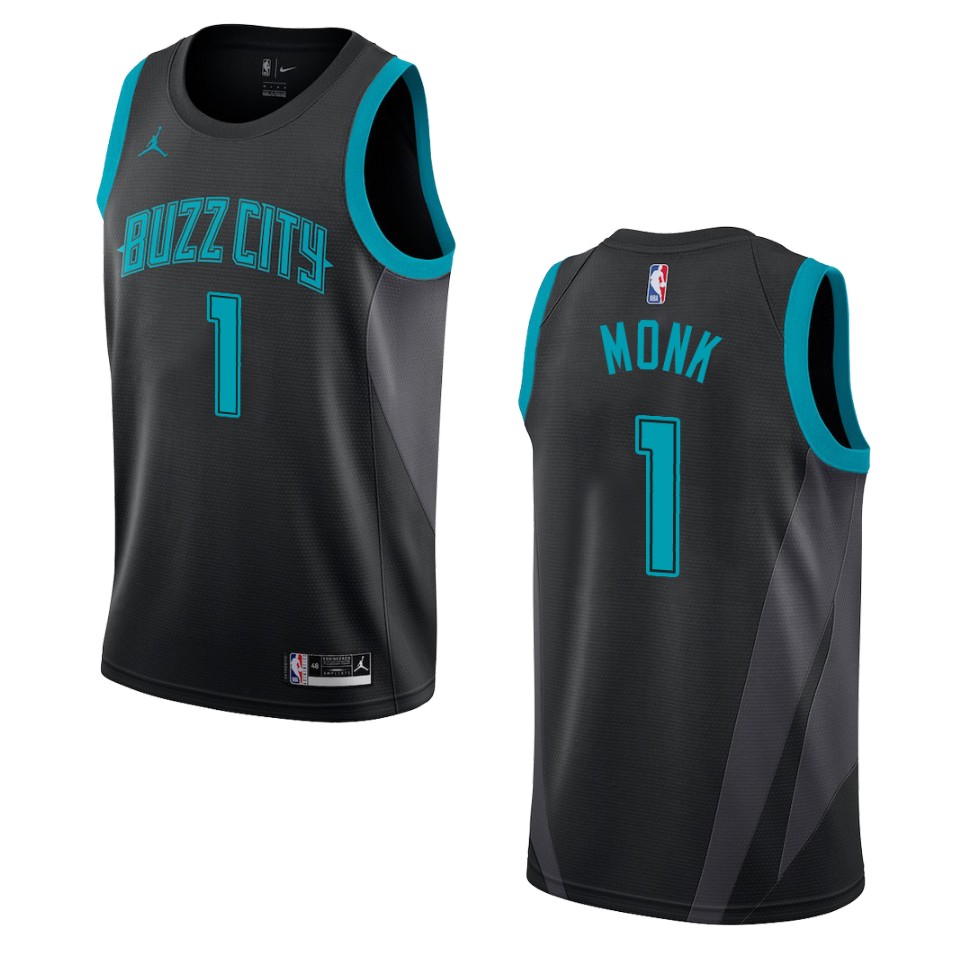 2019-20 Men Charlotte Hornets #1 Malik Monk City Swingman Jersey - Black