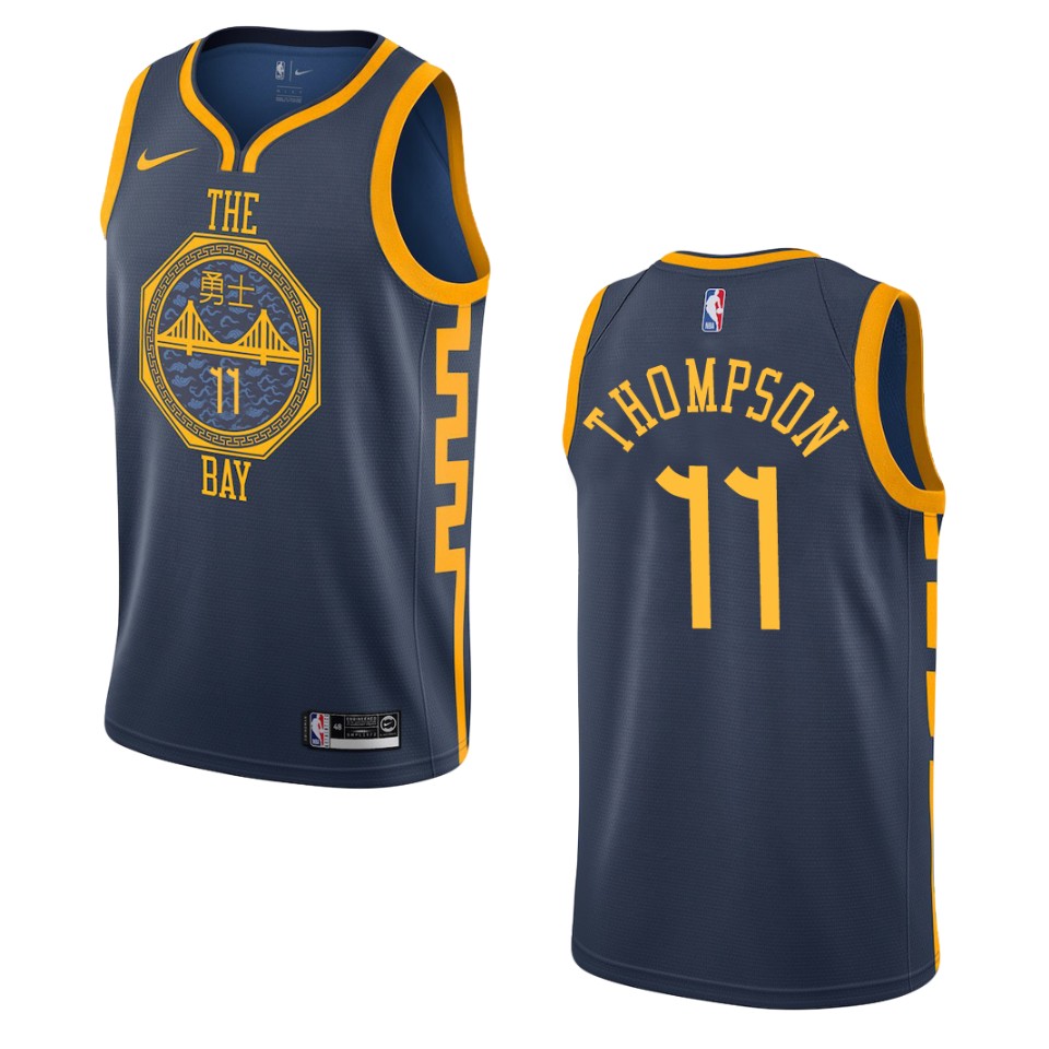 2019-20 Men Golden State Warriors #11 Klay Thompson City Edition Swingman Jersey - Navy