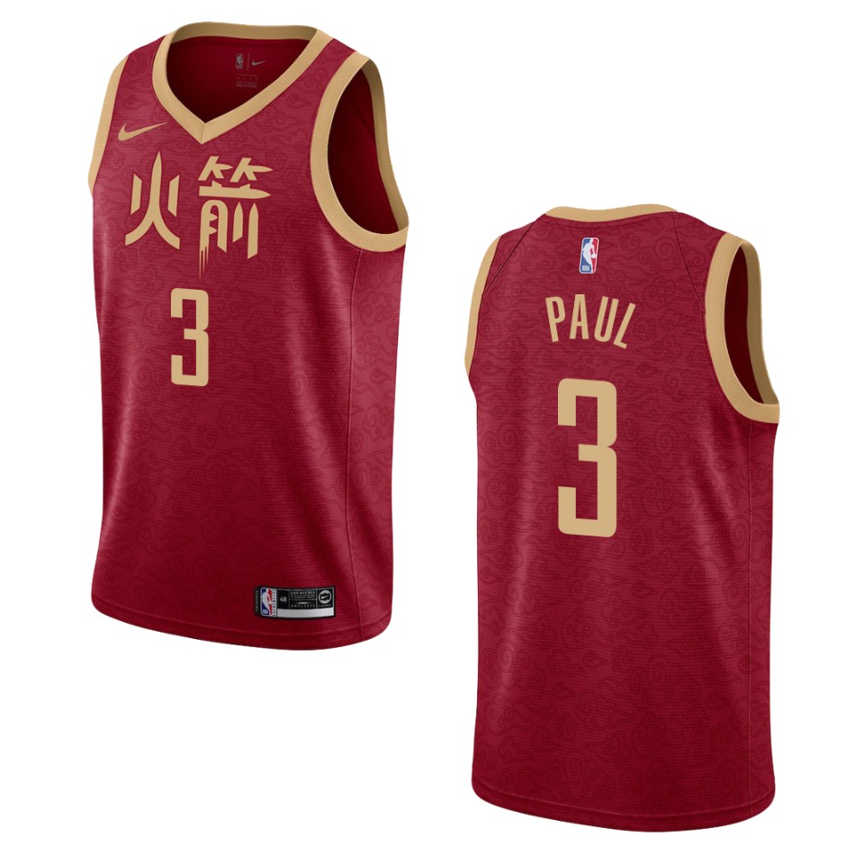 2019-20 Men Houston Rockets #3 Chris Paul City Swingman Jersey - Red
