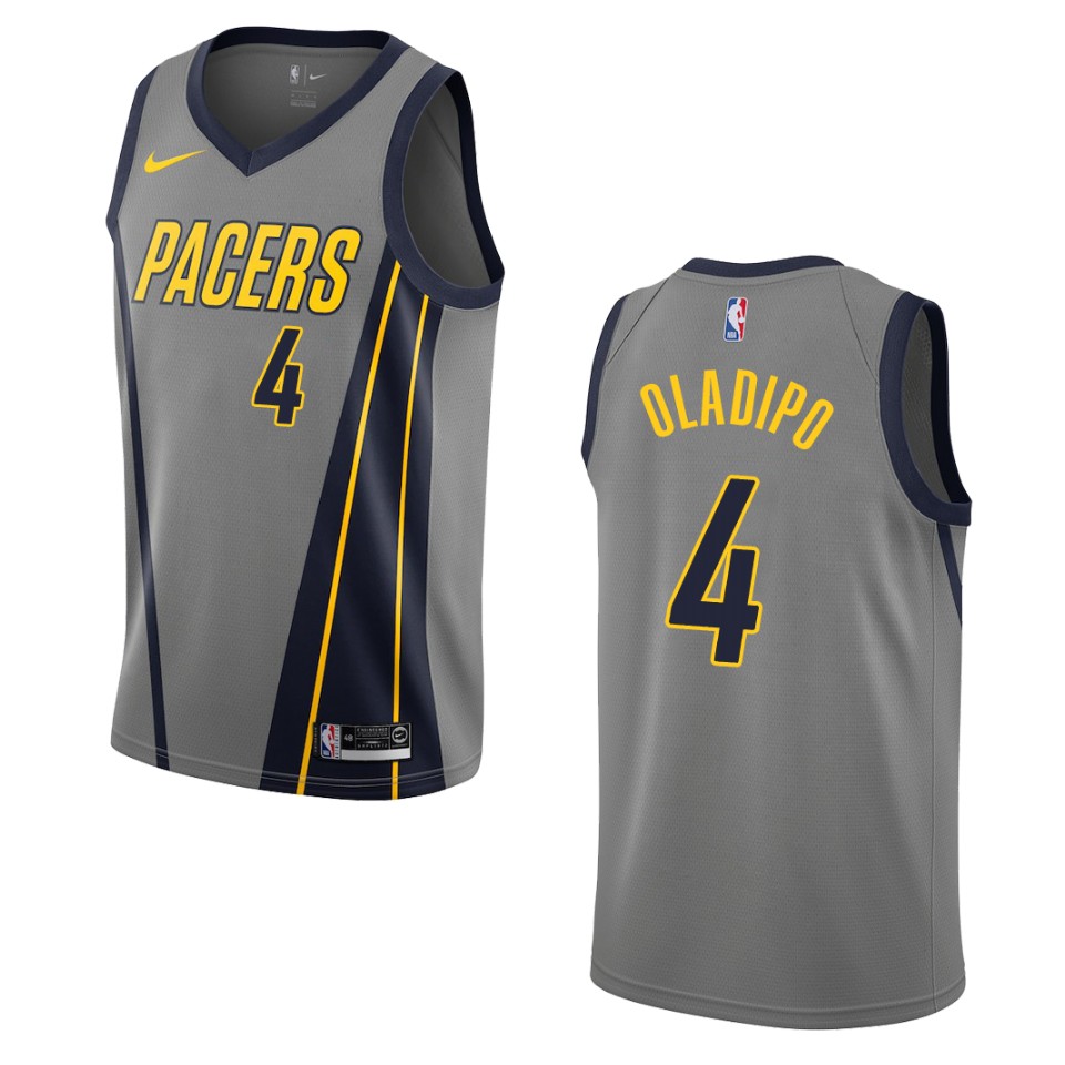 2019-20 Men Indiana Pacers #4 Victor Oladipo City Swingman Jersey - Gray