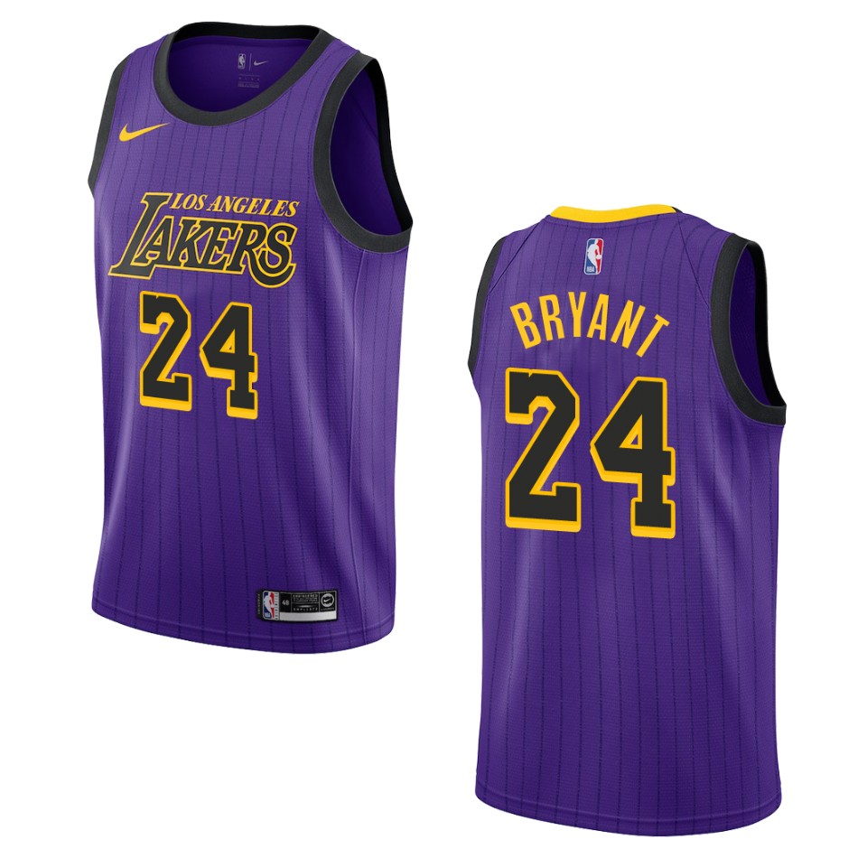 2019-20 Men Los Angeles Lakers #24 Kobe Bryant City Edition Swingman Jersey - Purple