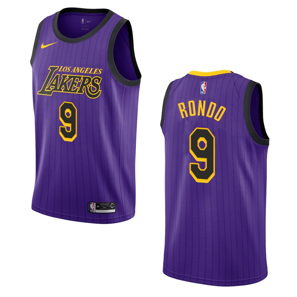 2019-20 Men Los Angeles Lakers #9 Rajon Rondo City Edition Swingman Jersey - Purple