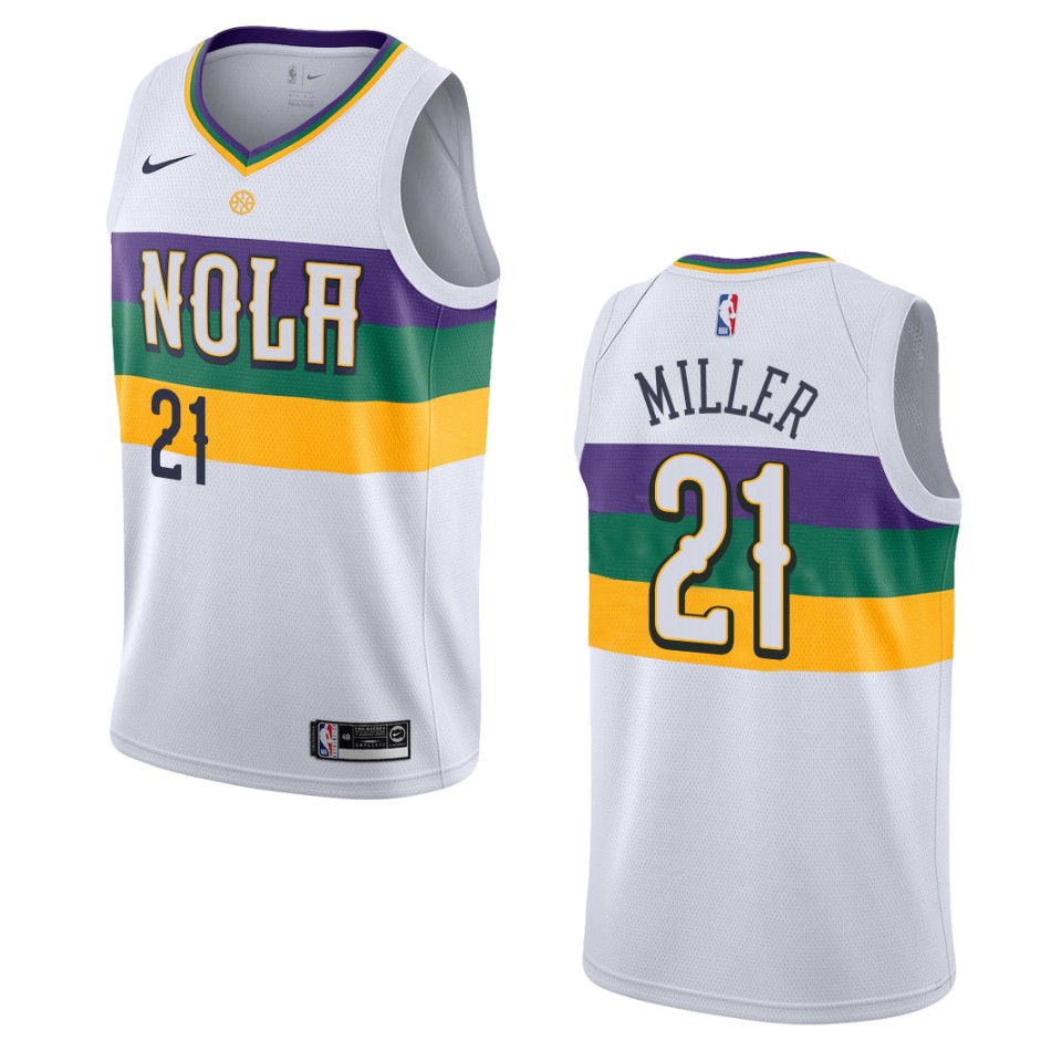 2019-20 Men New Orleans Pelicans #21 Darius Miller City Edition Swingman Jersey - White