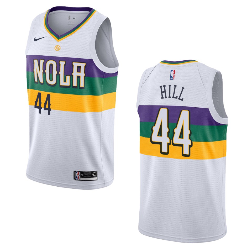2019-20 Men New Orleans Pelicans #44 Solomon Hill City Edition Swingman Jersey - White