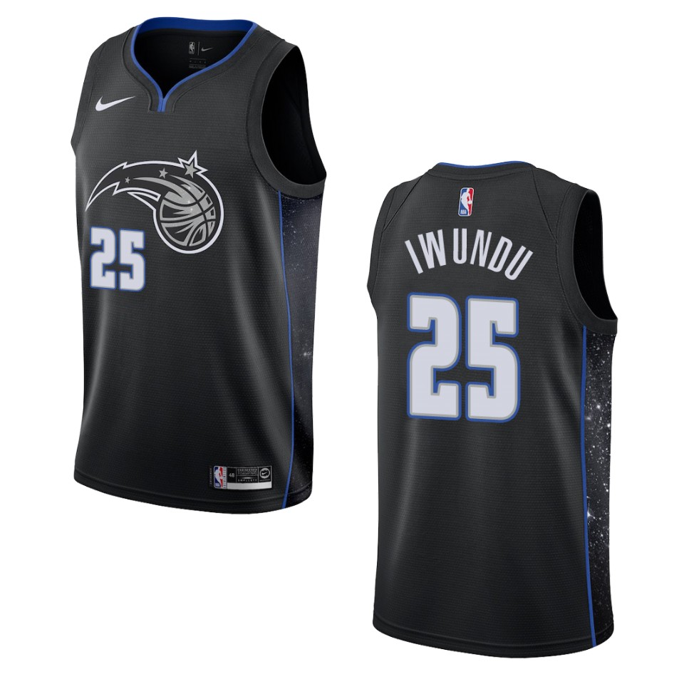 2019-20 Men Orlando Magic #25 Wesley Iwundu City Edition Swingman Jersey - Black