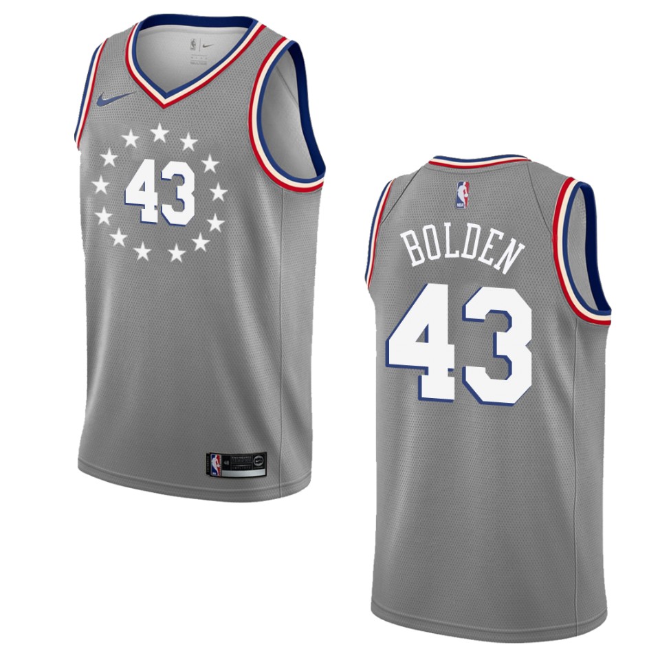 2019-20 Men Philadelphia 76ers #43 Jonah Bolden City Edition Swingman Jersey - Gray