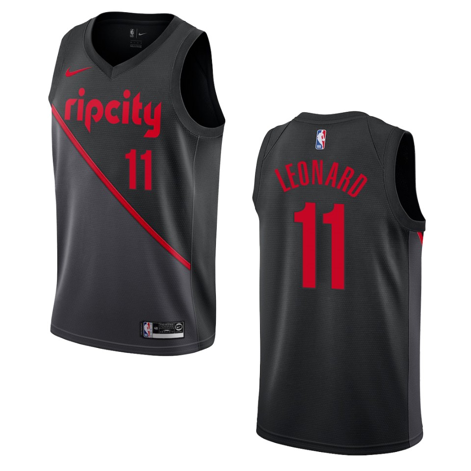 2019-20 Men Portland Trail Blazers #11 Meyers Leonard City Edition Swingman Jersey - Black