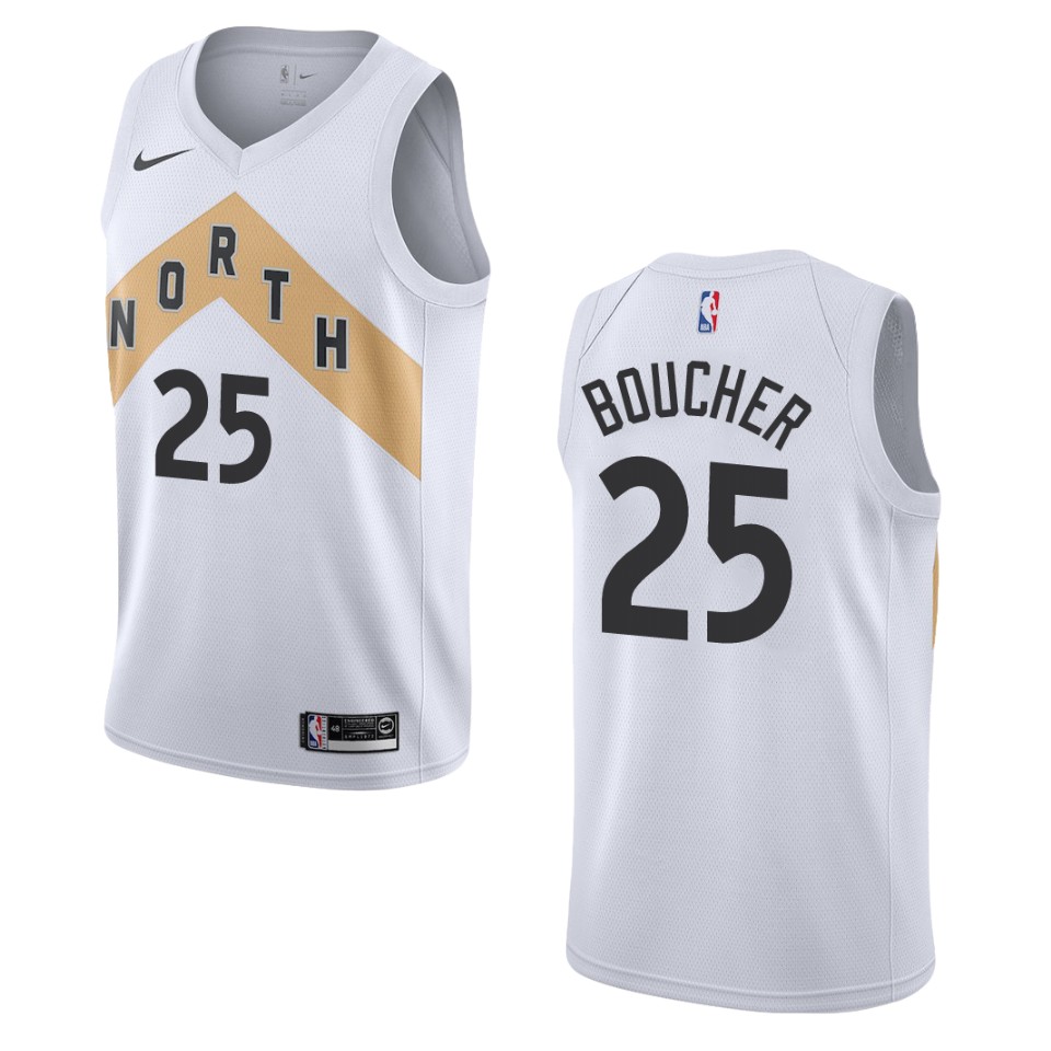 2019-20 Men Toronto Raptors #25 Chris Boucher City Edition Swingman Jersey - White