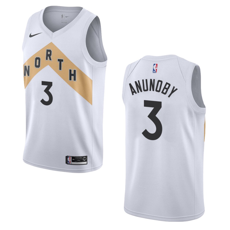 2019-20 Men Toronto Raptors #3 Og Anunoby City Edition Swingman Jersey - White