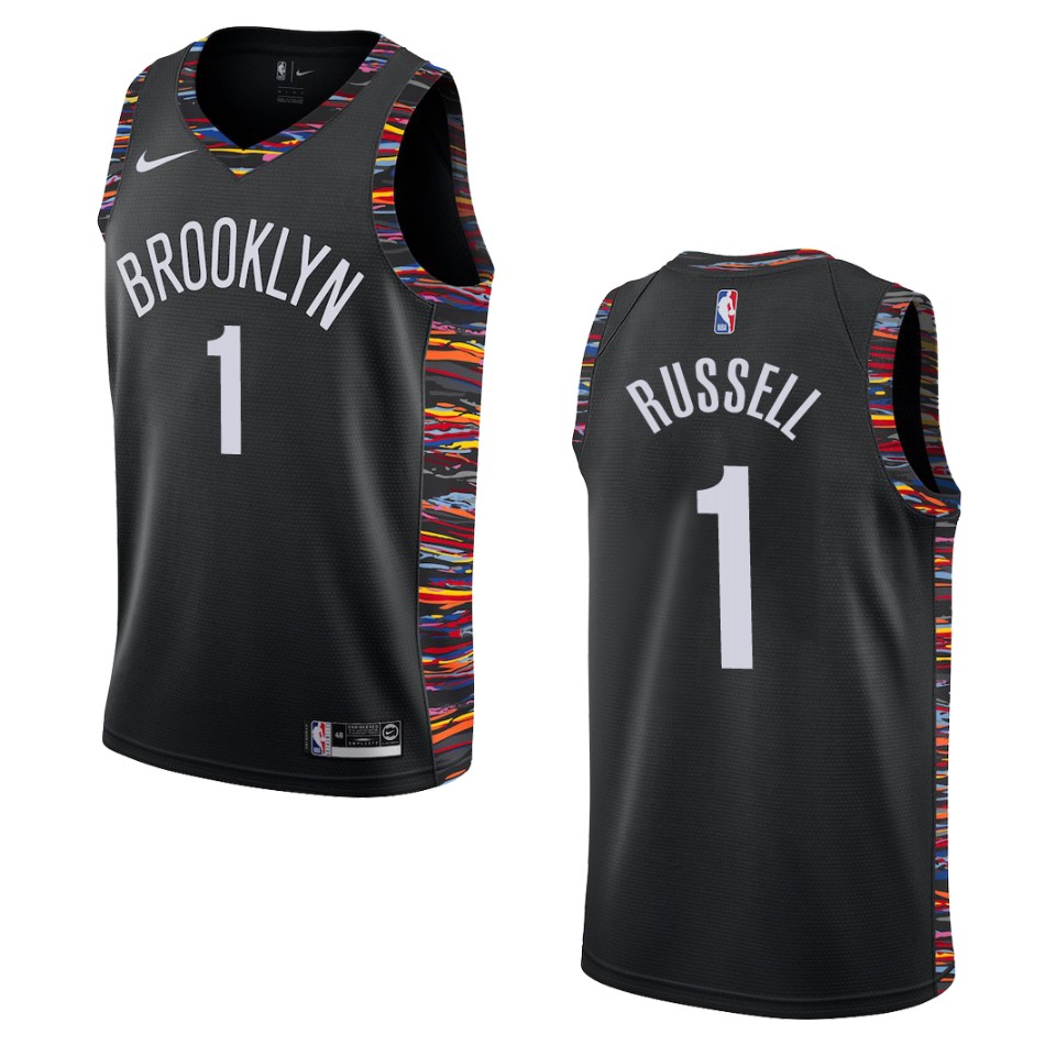 2019-20 Men's Brooklyn Nets #1 D'angelo Russell City Edition Swingman Jersey - Black