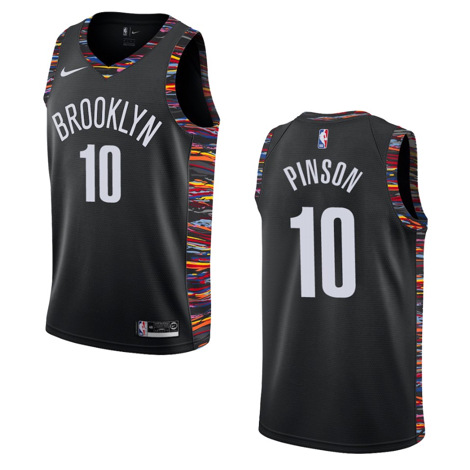 2019-20 Men's Brooklyn Nets #10 Theo Pinson City Edition Swingman Jersey - Black