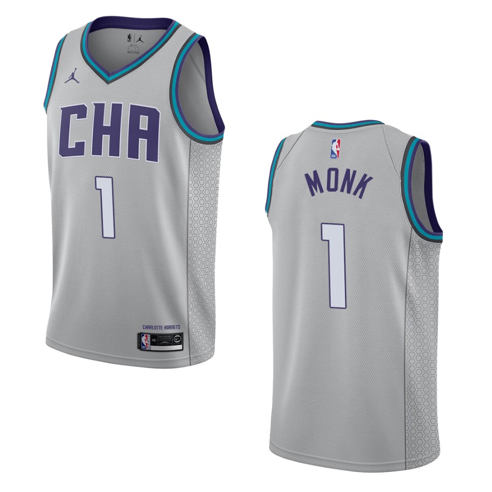 2019-20 Men's Charlotte Hornets #1 Malik Monk City Edition Swingman Jersey - Gray