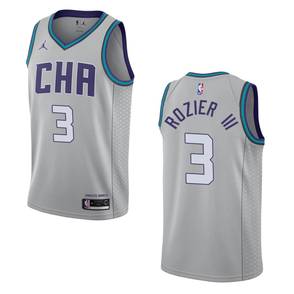 2019-20 Men's Charlotte Hornets #3 Terry Rozier Iii City Edition Swingman Jersey - Gray
