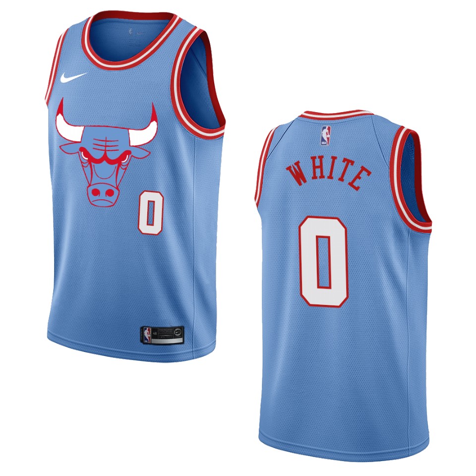 2019-20 Men's Chicago Bulls #0 Coby White City Edition Swingman Jersey - Blue