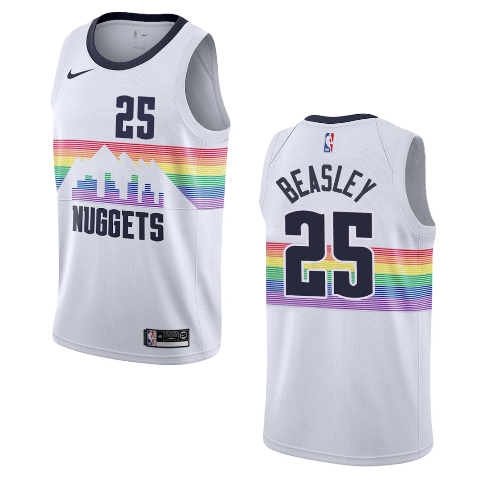 2019-20 Men's Denver Nuggets #25 Malik Beasley City Swingman Jersey - White