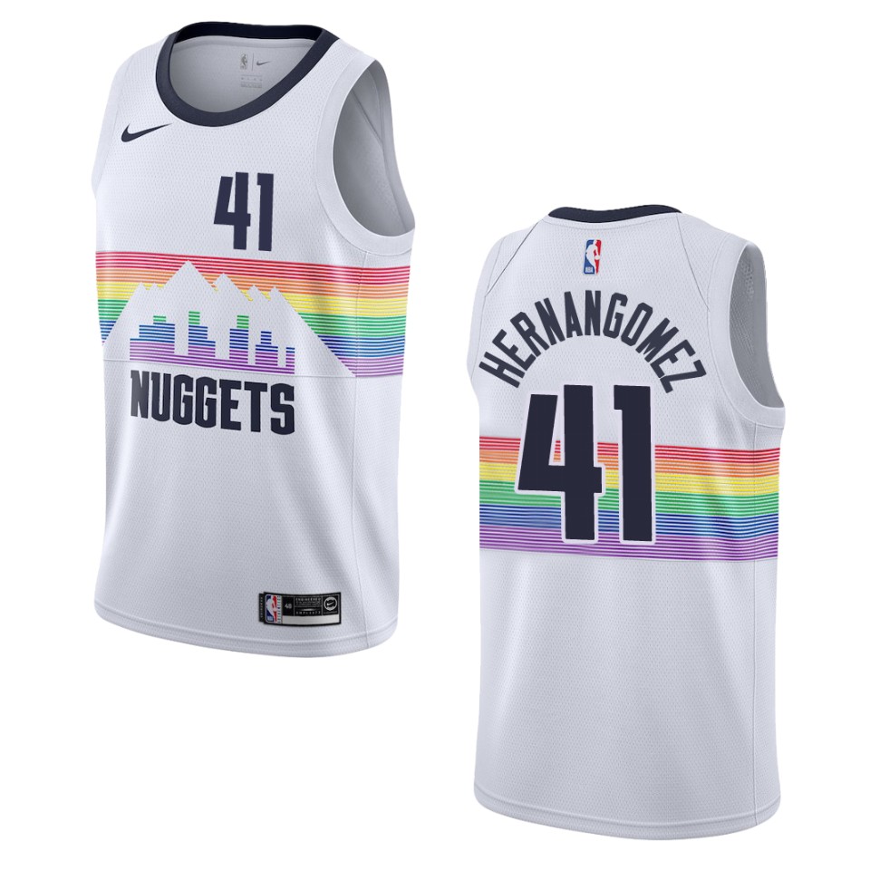 2019-20 Men's Denver Nuggets #41 Juan Hernangomez City Swingman Jersey - White