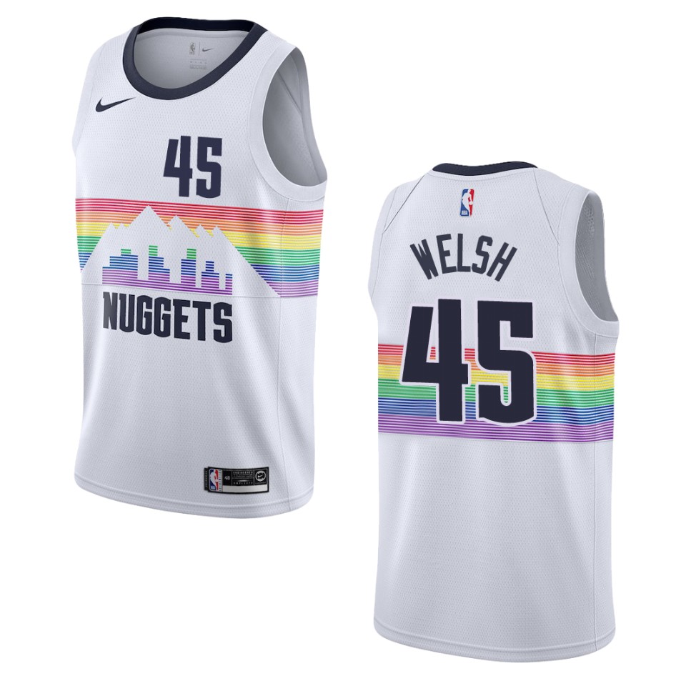 2019-20 Men's Denver Nuggets #45 Thomas Welsh City Swingman Jersey - White