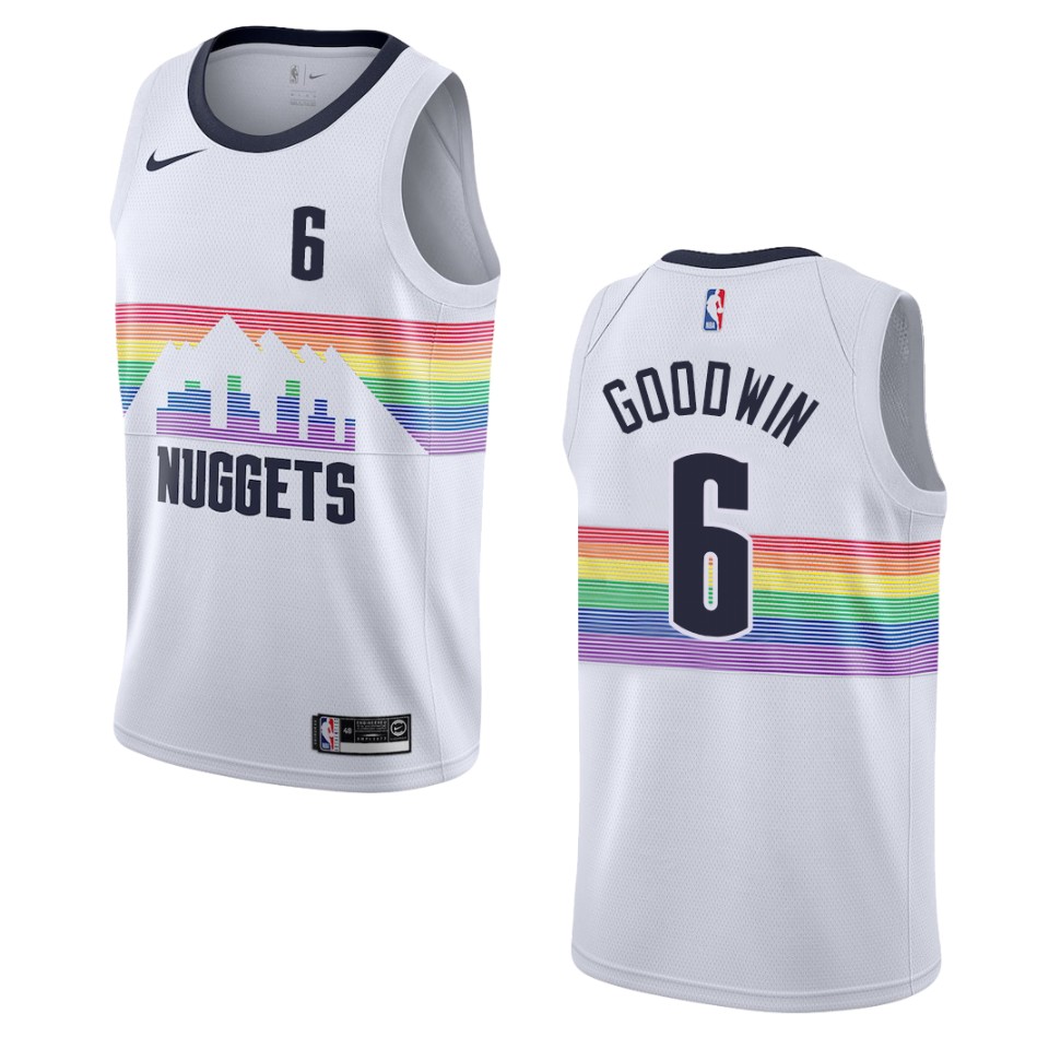 2019-20 Men's Denver Nuggets #6 Brandon Goodwin City Swingman Jersey - White