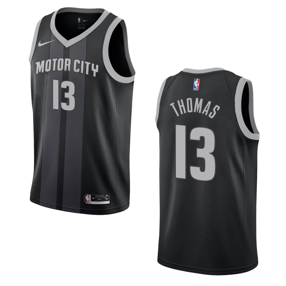 2019-20 Men's Detroit Pistons #13 Khyri Thomas City Swingman Jersey - Black