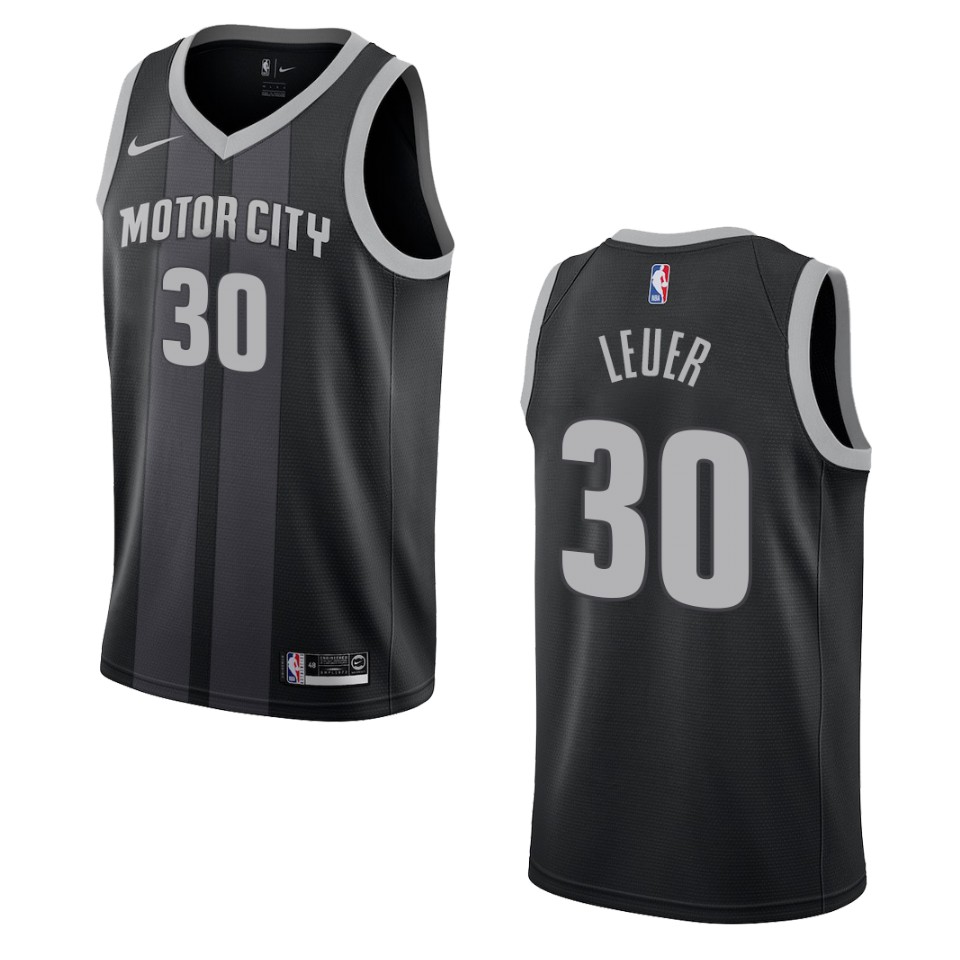 2019-20 Men's Detroit Pistons #30 Jon Leuer City Swingman Jersey - Black