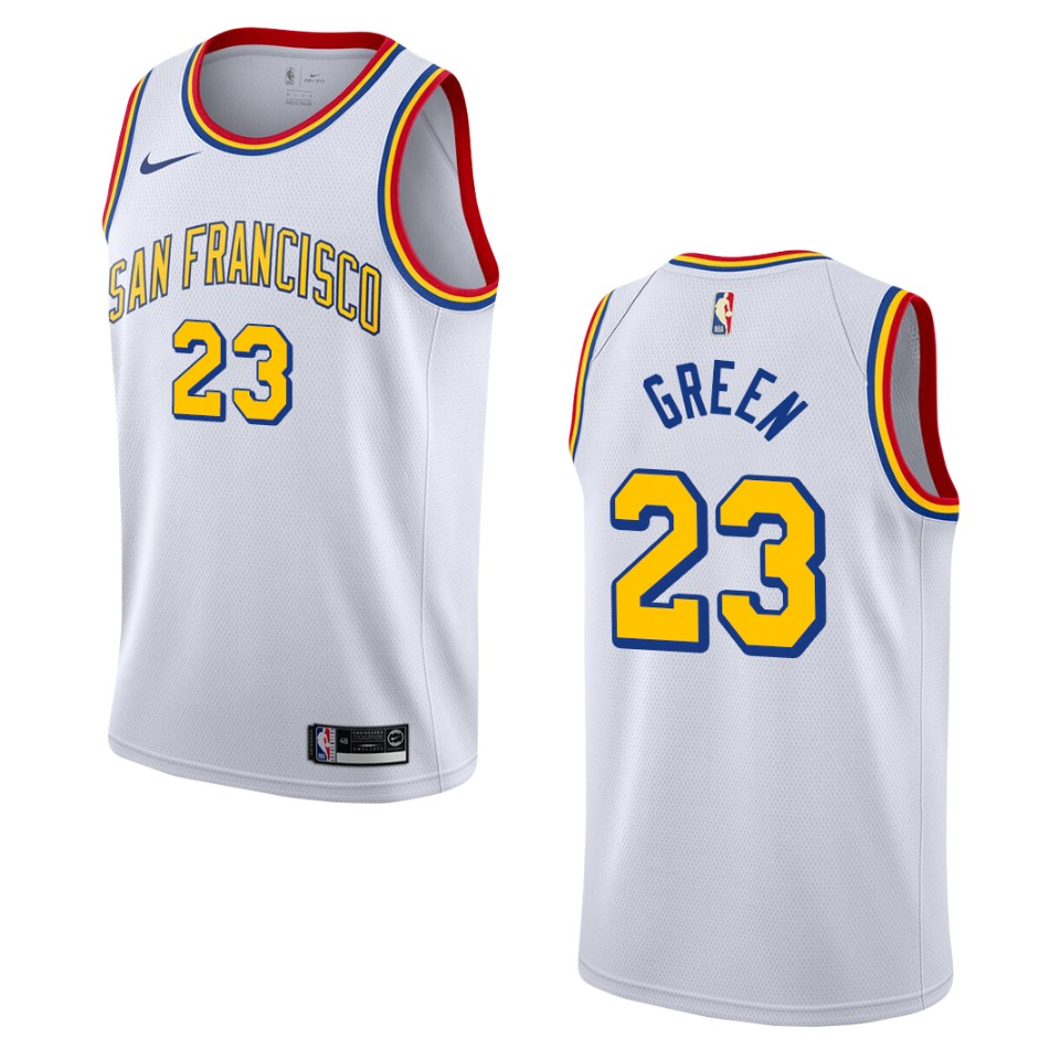 2019-20 Men's Golden State Warriors #23 Draymond Green Hardwood Classics Swingman Jersey - White