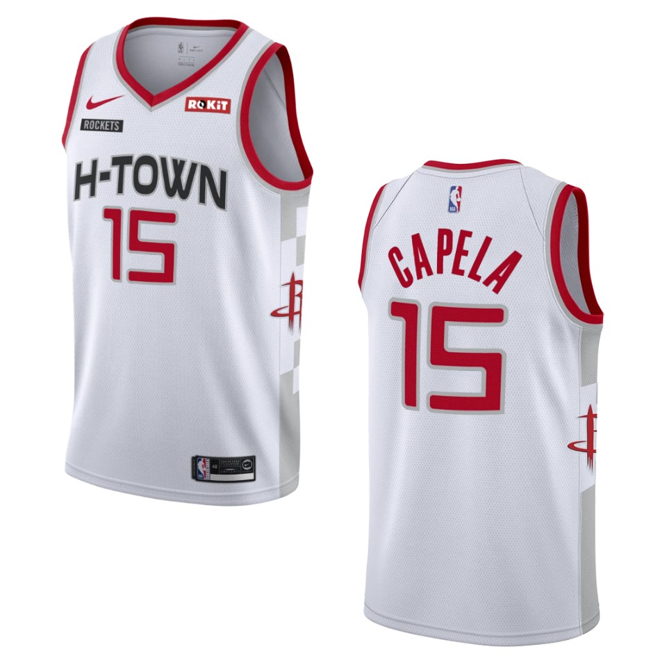 2019-20 Men's Houston Rockets #15 Clint Capela City Swingman Jersey - White