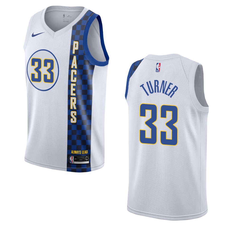 2019-20 Men's Indiana Pacers #33 Myles Turner City Swingman Jersey - White