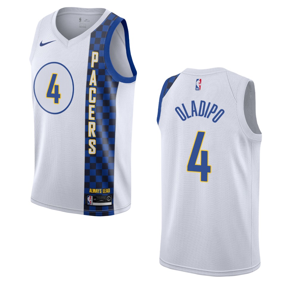 2019-20 Men's Indiana Pacers #4 Victor Oladipo City Swingman Jersey - White