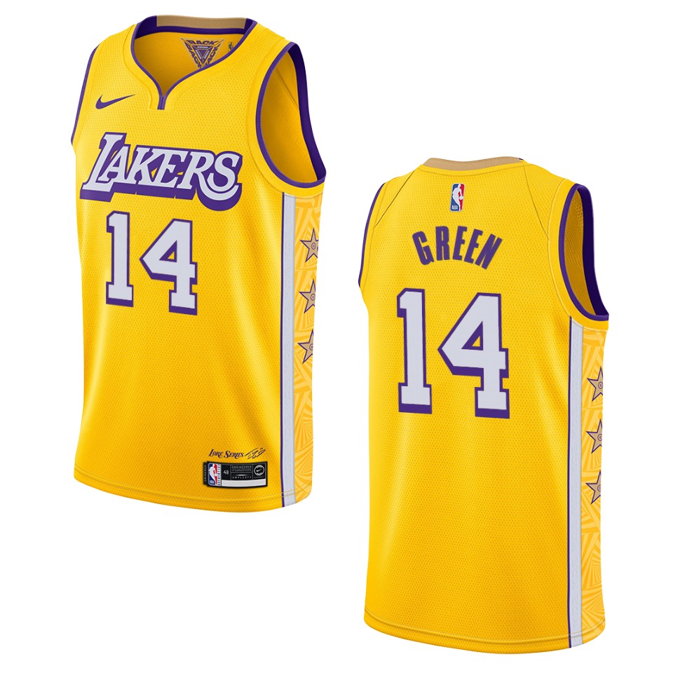 2019-20 Men's Los Angeles Lakers #14 Danny Green City Edition Swingman Jersey - Yellow