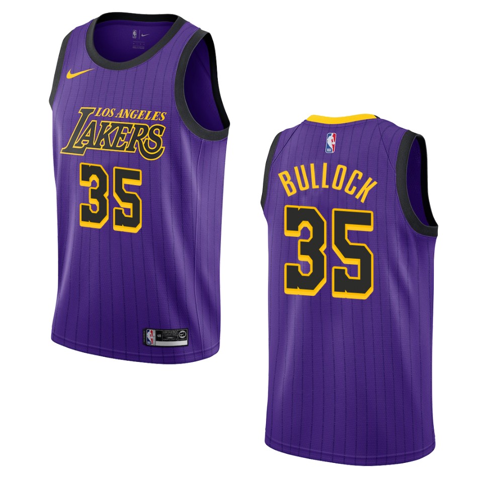2019-20 Men's Los Angeles Lakers #35 Reggie Bullock City Swingman Jersey - Purple