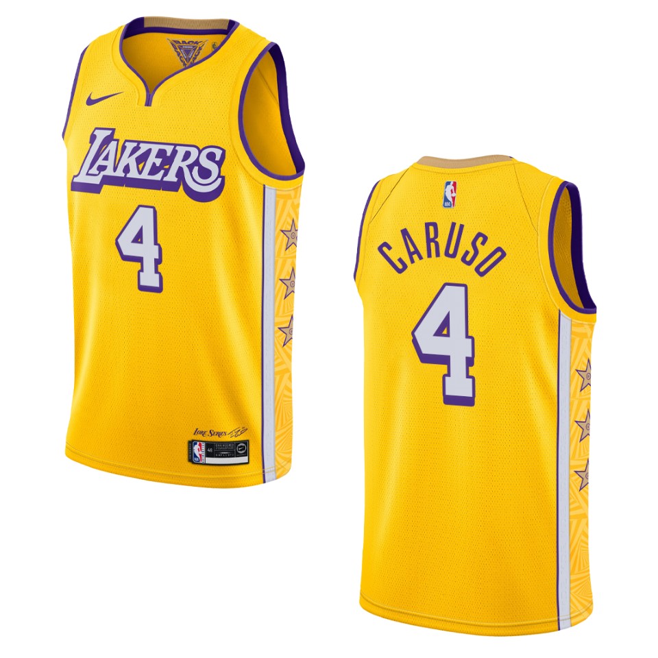2019-20 Men's Los Angeles Lakers #4 Alex Caruso City Swingman Jersey - Gold