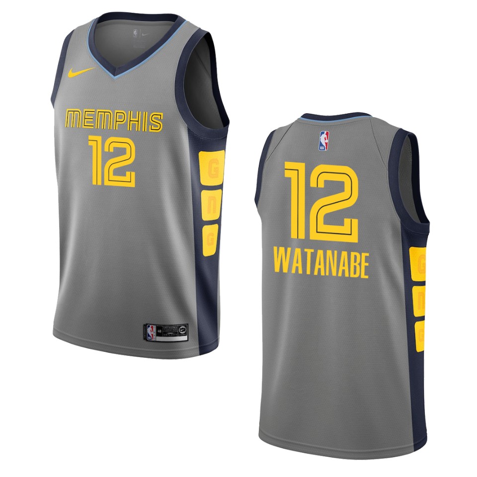 2019-20 Men's Memphis Grizzlies #12 Yuta Watanabe City Swingman Jersey - Gray