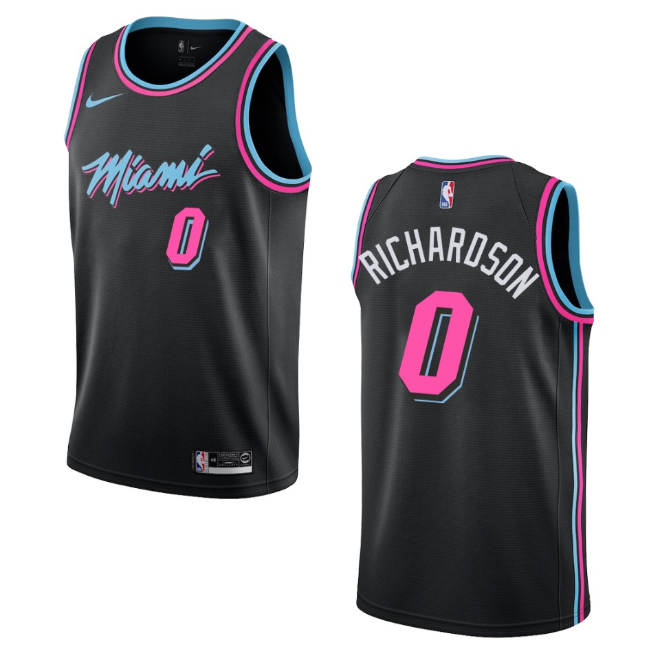2019-20 Men's Miami Heat #0 Josh Richardson City Swingman Jersey - Black