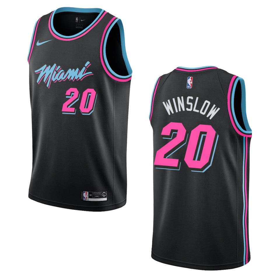 2019-20 Men's Miami Heat #20 Justise Winslow City Swingman Jersey - Black
