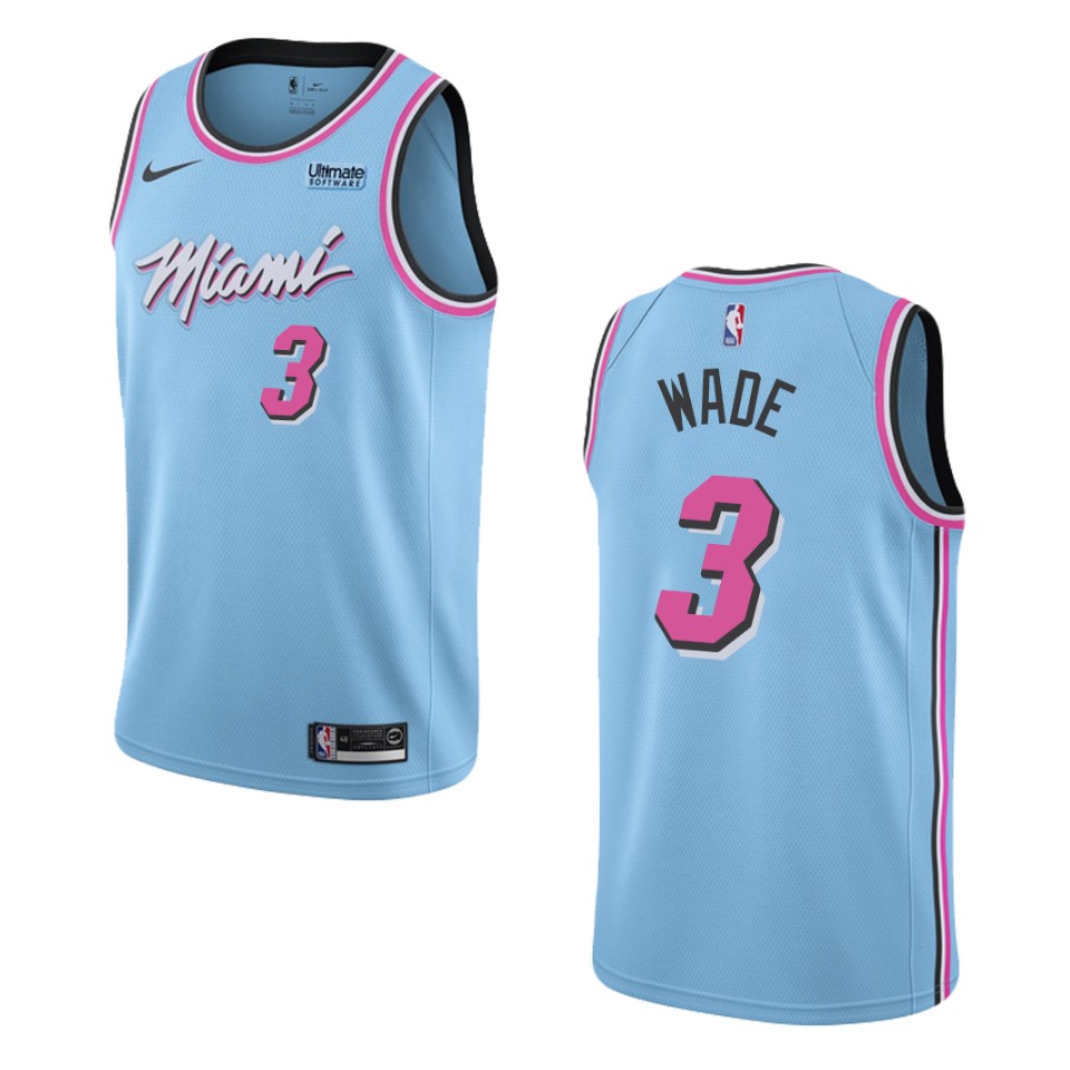 2019-20 Men's Miami Heat #3 Dwyane Wade City Swingman Jersey - Blue