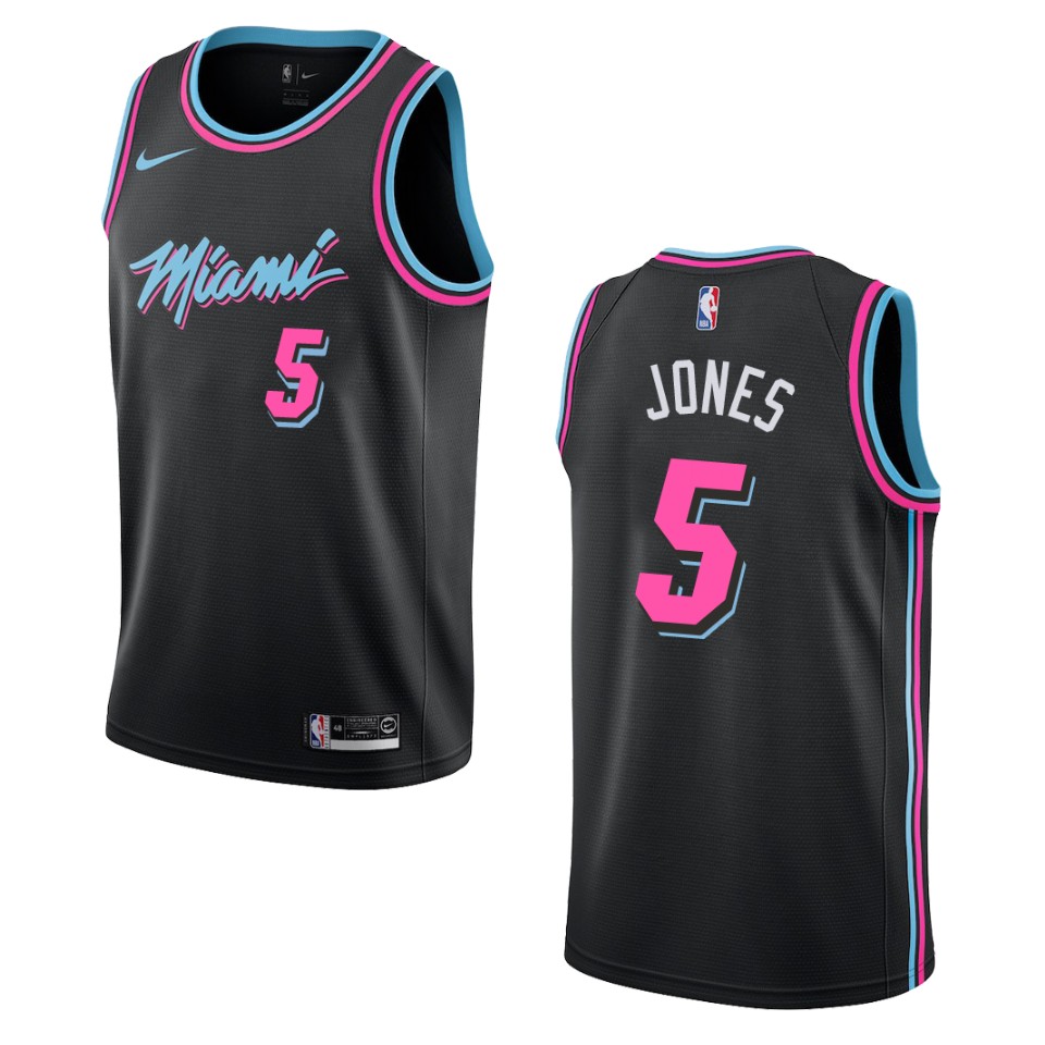 2019-20 Men's Miami Heat #5 Derrick Jones City Swingman Jersey - Black