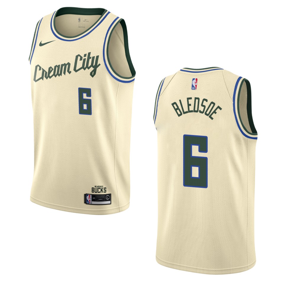 2019-20 Men's Milwaukee Bucks #6 Eric Bledsoe City Edition Swingman Jersey - Cream