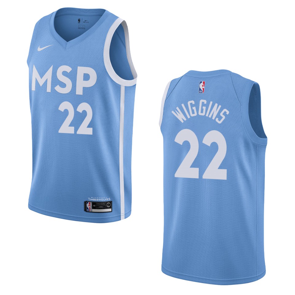 2019-20 Men's Minnesota Timberwolves #22 Andrew Wiggins City Edition Swingman Jersey - Blue